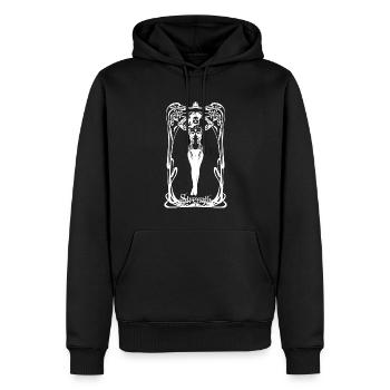 Carte tarot La force - Sweat à capuche Premium bio Homme - noir - Devant - Nico (187cm)