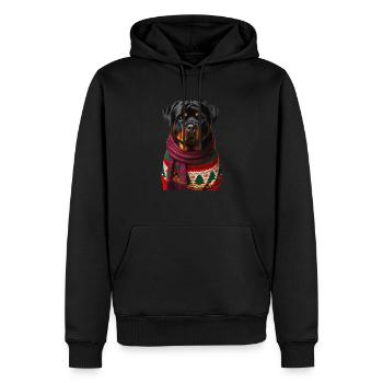 Rottweiler Weihnachten - Männer Premium Bio Hoodie - Schwarz - Vorne - Nico (187cm)