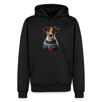 Jack Russell Terrier Weihnachten - Männer Premium Bio Hoodie - Schwarz - Vorne - Nico (187cm)
