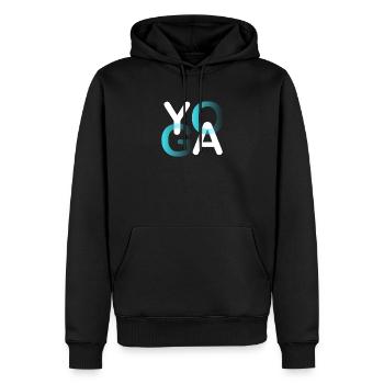 Yoga - Sweat à capuche Premium bio Homme - noir - Devant - Nico (187cm)