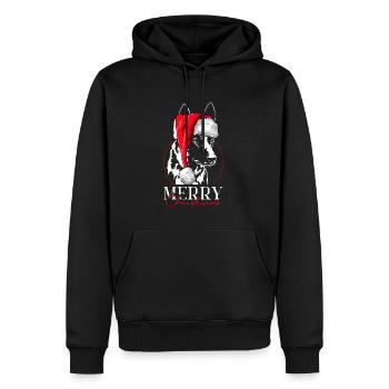 Père Noël Malinois Joyeux Noël Chiens Chien Wilsigns - Sweat à capuche Premium bio Homme - noir - Devant - Nico (187cm)