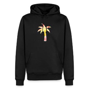 Aquarell Palme Sommer - Männer Premium Bio Hoodie - Schwarz - Vorne - Nico (187cm)