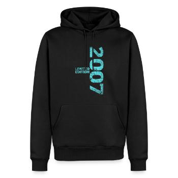 Limited Edition 2007 16th Birthday Gift - Men’s Premium Organic Hoodie - black - Front - Nico (187cm)