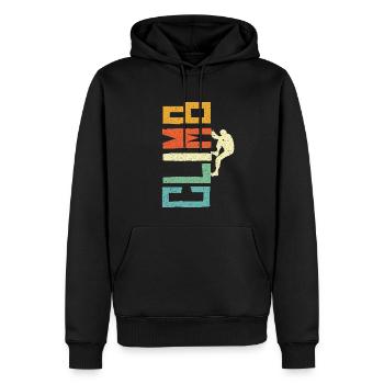 Escalade de bloc Escalade Alpinistes - Sweat à capuche Premium bio Homme - noir - Devant - Nico (187cm)