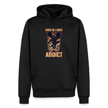 Horrorfilmsüchtig - Monster Illustration - Männer Premium Bio Hoodie - Schwarz - Vorne - Nico (187cm)