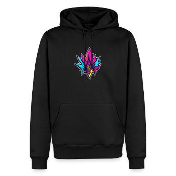 Ahornblatt - Männer Premium Bio Hoodie - Schwarz - Vorne - Nico (187cm)