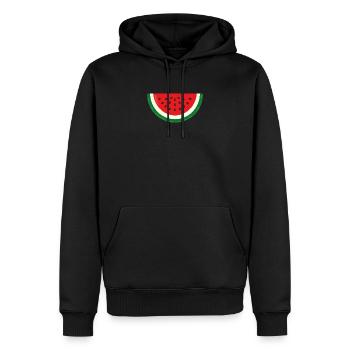 Pastèque, pastèque - Sweat à capuche Premium bio Homme - noir - Devant - Nico (187cm)