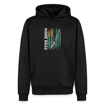 Plus de contrebasse basse avec drapeau américain - Sweat à capuche Premium bio Homme - noir - Devant - Nico (187cm)