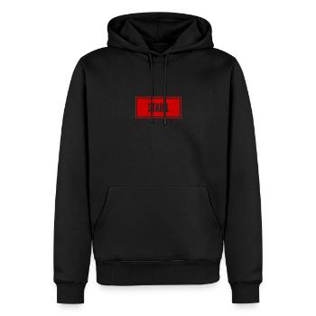 stabil - Männer Premium Bio Hoodie - Schwarz - Vorne - Nico (187cm)
