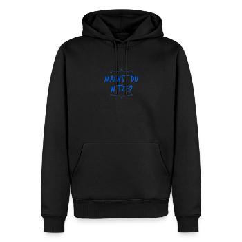 Dein Ernst? - Männer Premium Bio Hoodie - Schwarz - Vorne - Nico (187cm)