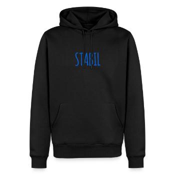 so sieht ein stabiler Mensch aus - Männer Premium Bio Hoodie - Schwarz - Vorne - Nico (187cm)