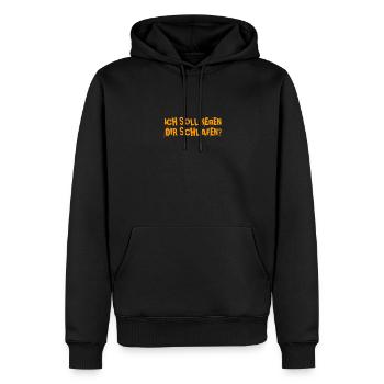 Soll ich bleiben? - Männer Premium Bio Hoodie - Schwarz - Vorne - Nico (187cm)