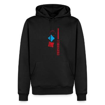 Cornhole Board - Männer Premium Bio Hoodie - Schwarz - Vorne - Nico (187cm)