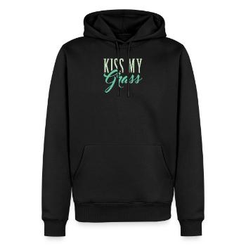 Funny Lawn Mowing Kiss My Grass - Sweat à capuche Premium bio Homme - noir - Devant - Nico (187cm)