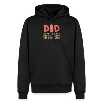 Barbecue Papa The Man The Myth The BBQ Legend - Sweat à capuche Premium bio Homme - noir - Devant - Nico (187cm)