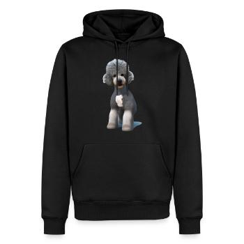 Bedlington Terrier - Sweat à capuche Premium bio Homme - noir - Devant - Nico (187cm)