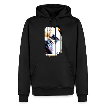 Frenchie Chien bouledogue français - Sweat à capuche Premium bio Homme - noir - Devant - Nico (187cm)
