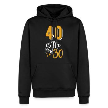 40 is a new 30 funny 40 Years Quotes Birthday 40 - Männer Premium Bio Hoodie - Schwarz - Vorne - Nico (187cm)