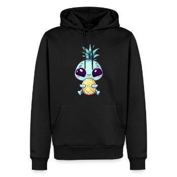 Alien avec coiffure punk ananas - Sweat à capuche Premium bio Homme - noir - Devant - Nico (187cm)