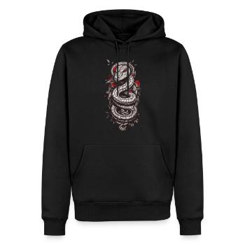 Art du tatouage japonais Serpent Design esthétique - Sweat à capuche Premium bio Homme - noir - Devant - Nico (187cm)