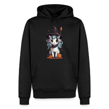 Hexe Pony Magisches Halloween Pferde Design - Männer Premium Bio Hoodie - Schwarz - Vorne - Nico (187cm)