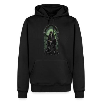 Tentakel-Sensenmann Der Ruf des Dunklen Halloween - Männer Premium Bio Hoodie - Schwarz - Vorne - Nico (187cm)