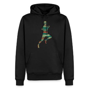 Running Rush run Pace Speed Marathon Runner cadeaux - Sweat à capuche Premium bio Homme - noir - Devant - Nico (187cm)