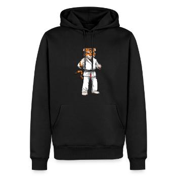 Jiu Jitsu Tiger - Brasilianisches Jiu Jitsu und - Männer Premium Bio Hoodie - Schwarz - Vorne - Nico (187cm)
