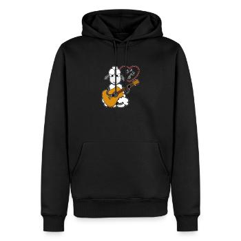 Akustische Gitarre spielen - Männer Premium Bio Hoodie - Schwarz - Vorne - Nico (187cm)
