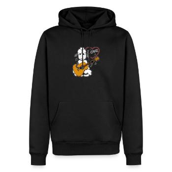 Akustische Gitarre spielen - Männer Premium Bio Hoodie - Schwarz - Vorne - Nico (187cm)