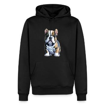 Cute Bulldog Puppy - Men’s Premium Organic Hoodie - black - Front - Nico (187cm)
