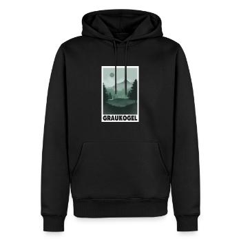 Graukogel - Männer Premium Bio Hoodie - Schwarz - Vorne - Nico (187cm)