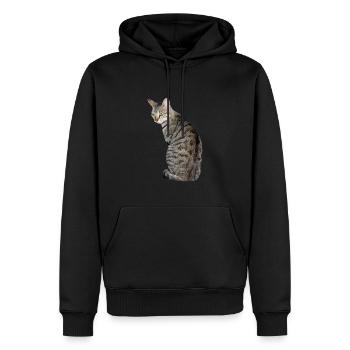 Chat, Chaton, Chat Tigre - Sweat à capuche Premium bio Homme - noir - Devant - Nico (187cm)