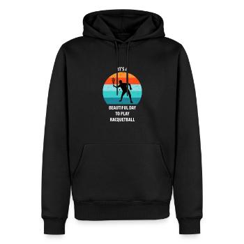 Racqueetball - Sweat à capuche Premium bio Homme - noir - Devant - Nico (187cm)
