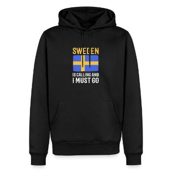 Suède Suédois - Sweat à capuche Premium bio Homme - noir - Devant - Nico (187cm)