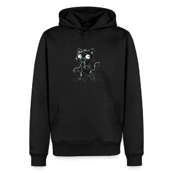 Chat zombie - Sweat à capuche Premium bio Homme - noir - Devant - Nico (187cm)
