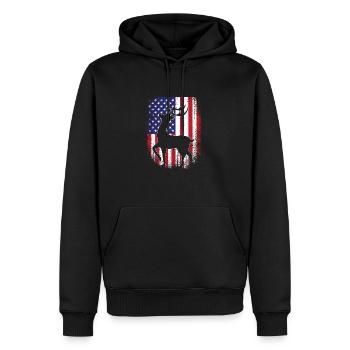 Chasse au chasseur - Sweat à capuche Premium bio Homme - noir - Devant - Nico (187cm)