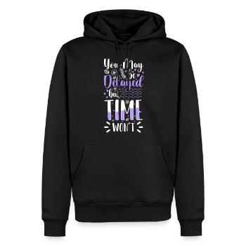 Formulaire de symbole temporel Société - Sweat à capuche Premium bio Homme - noir - Devant - Nico (187cm)