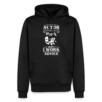 Actrice Théâtre Fan Comédie Nerd - Sweat à capuche Premium bio Homme - noir - Devant - Nico (187cm)