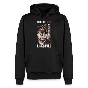 Baseball Spiel Softball USA - Männer Premium Bio Hoodie - Schwarz - Vorne - Nico (187cm)
