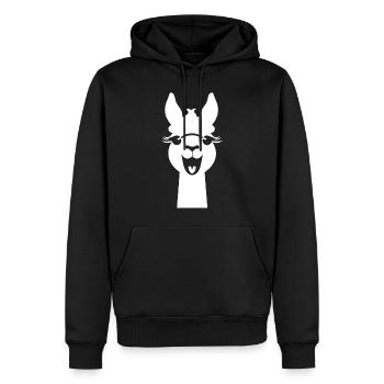 Lustige Lama-Silhouette Freche Spaß-Lamas - Männer Premium Bio Hoodie - Schwarz - Vorne - Nico (187cm)