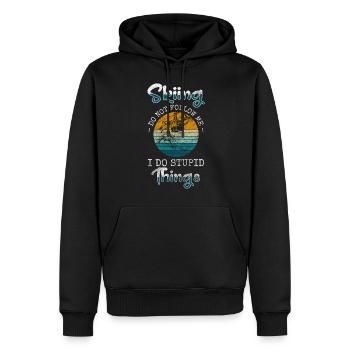 Sports de snowboard Sports d’hiver Sports d’hiver - Sweat à capuche Premium bio Homme - noir - Devant - Nico (187cm)