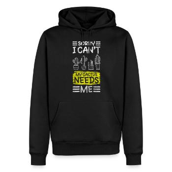 Jardin de cactus Piksig - Sweat à capuche Premium bio Homme - noir - Devant - Nico (187cm)