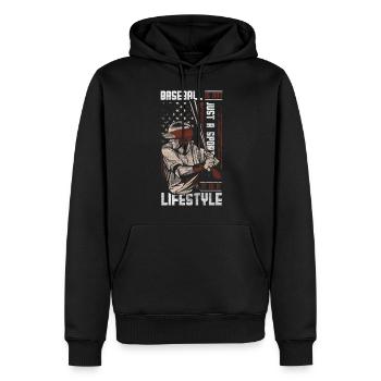 Joueur de baseball Entraîneur de sports de balle - Sweat à capuche Premium bio Homme - noir - Devant - Nico (187cm)