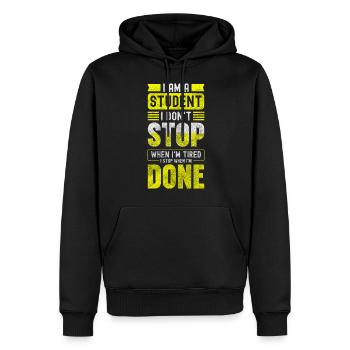 Etudiant Futur Chargé de Conférences à l’Université - Sweat à capuche Premium bio Homme - noir - Devant - Nico (187cm)