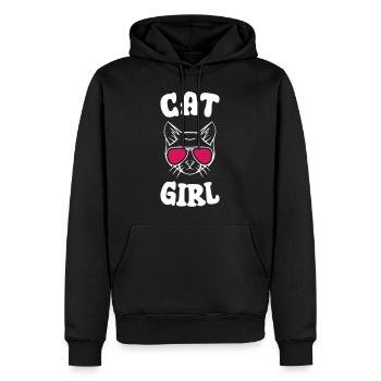 Cat Girl - Männer Premium Bio Hoodie - Schwarz - Vorne - Nico (187cm)
