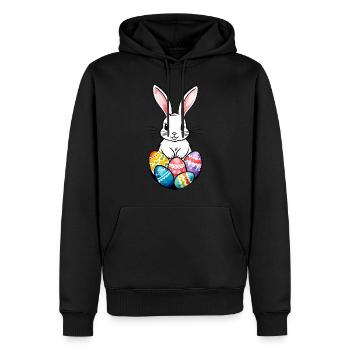 Easter Bunny Easter Watercolor - Men’s Premium Organic Hoodie - black - Front - Nico (187cm)