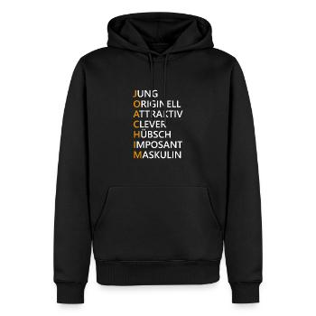 Joachim Name Geschenk - Männer Premium Bio Hoodie - Schwarz - Vorne - Nico (187cm)