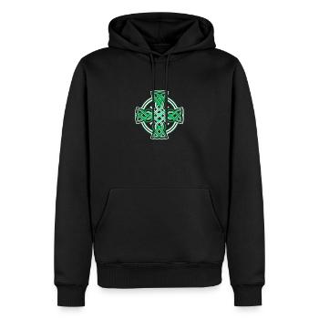 Croix celte - Sweat à capuche Premium bio Homme - noir - Devant - Nico (187cm)