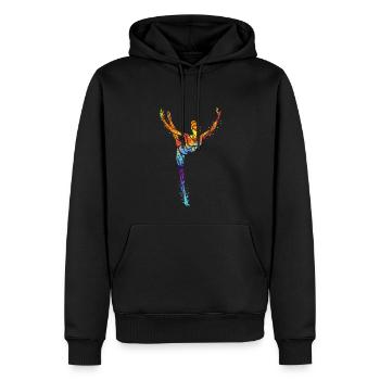 Gymnastique - Sweat à capuche Premium bio Homme - noir - Devant - Nico (187cm)